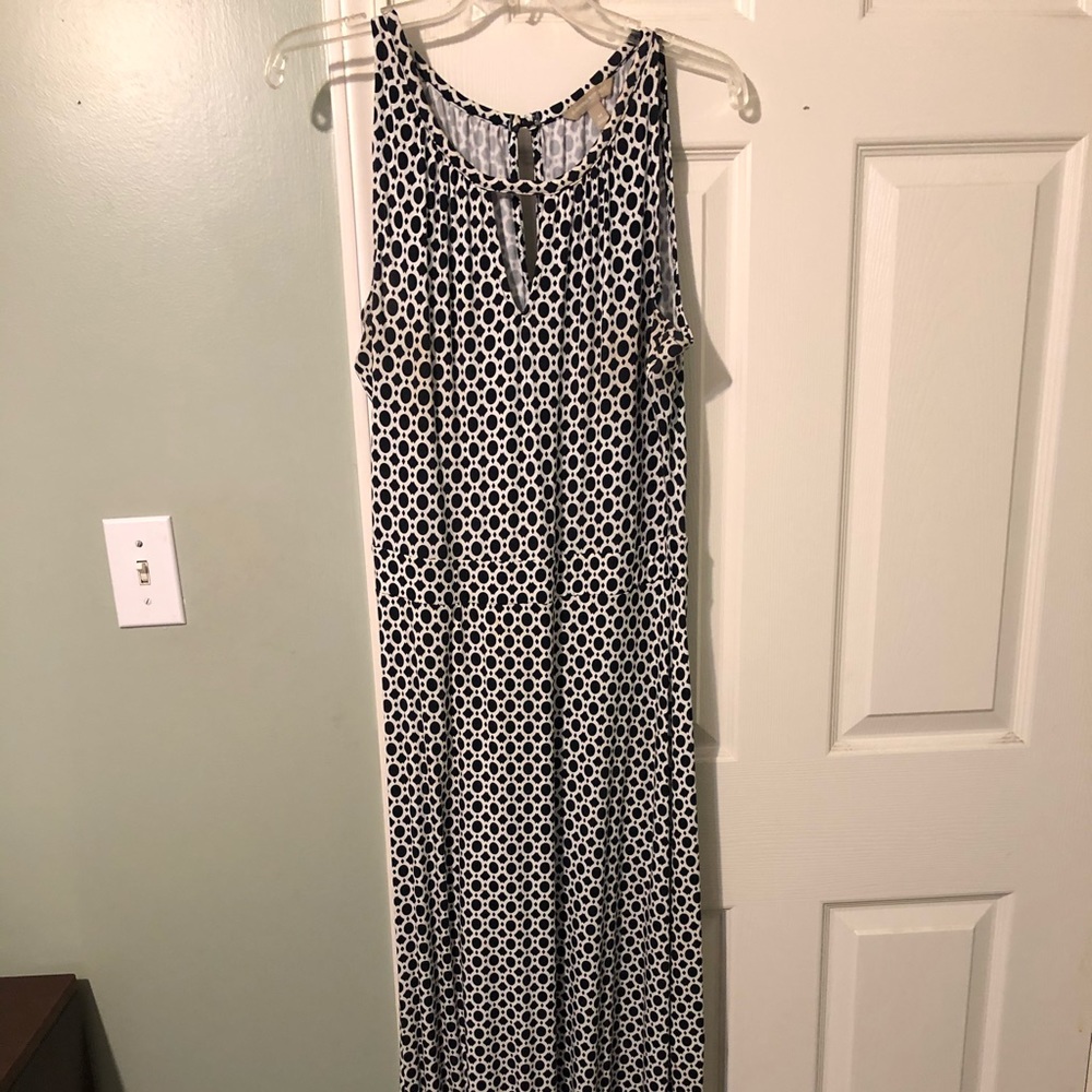Banana Republic Patterned navy/white Maxi Dress